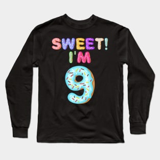 Kids 2010 9th Birthday Sweet I'm 9 Donut Gift Long Sleeve T-Shirt